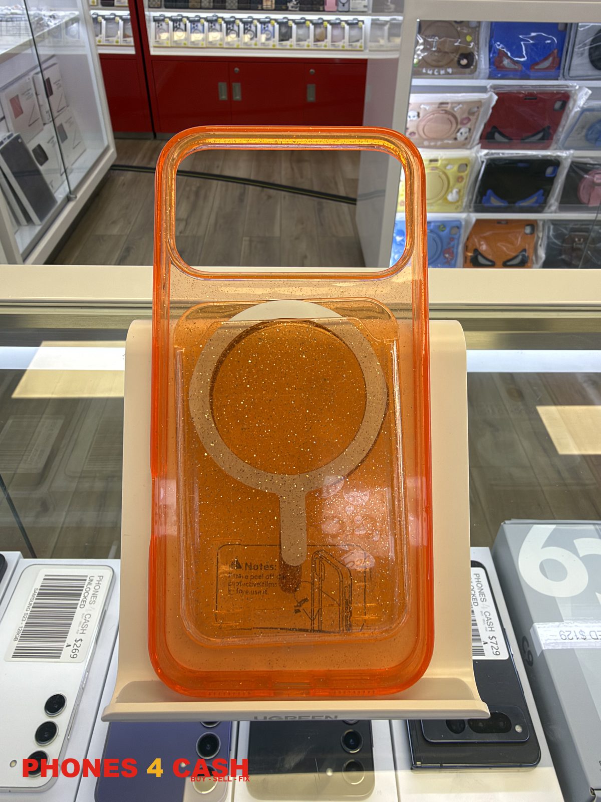 iPhone 17 & 18 Pro Max Case - Glitter MagSafe (Orange)