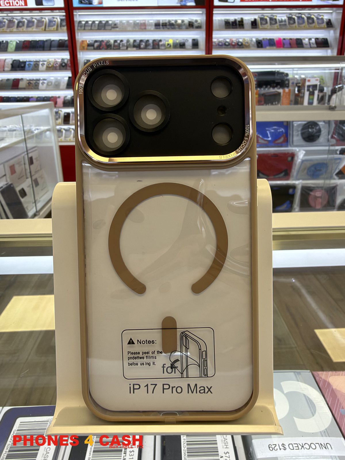 iPhone 17 & 18 Pro Max Case - Clear MagSafe (Gold)