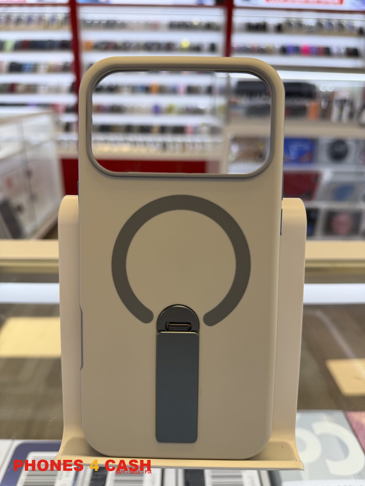 iPhone 17 & 18 Pro Max Case - MagSafe Kickstand (Cream)