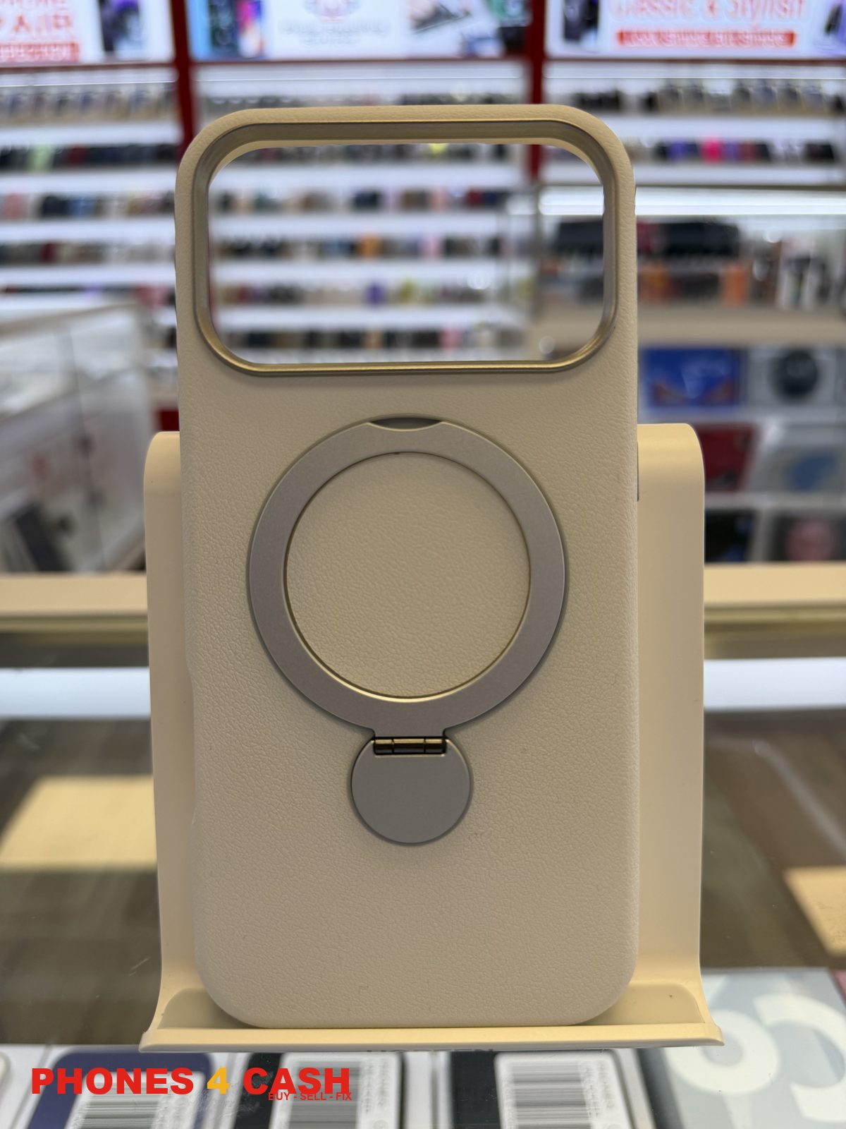 iPhone 17 & 18 Pro Max Case - MagSafe Kickstand (Cream)