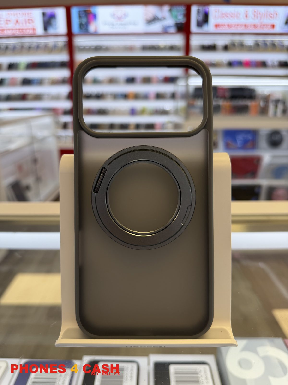 iPhone 17 & 18 Pro Max Case - Frosted Kickstand (Gray)