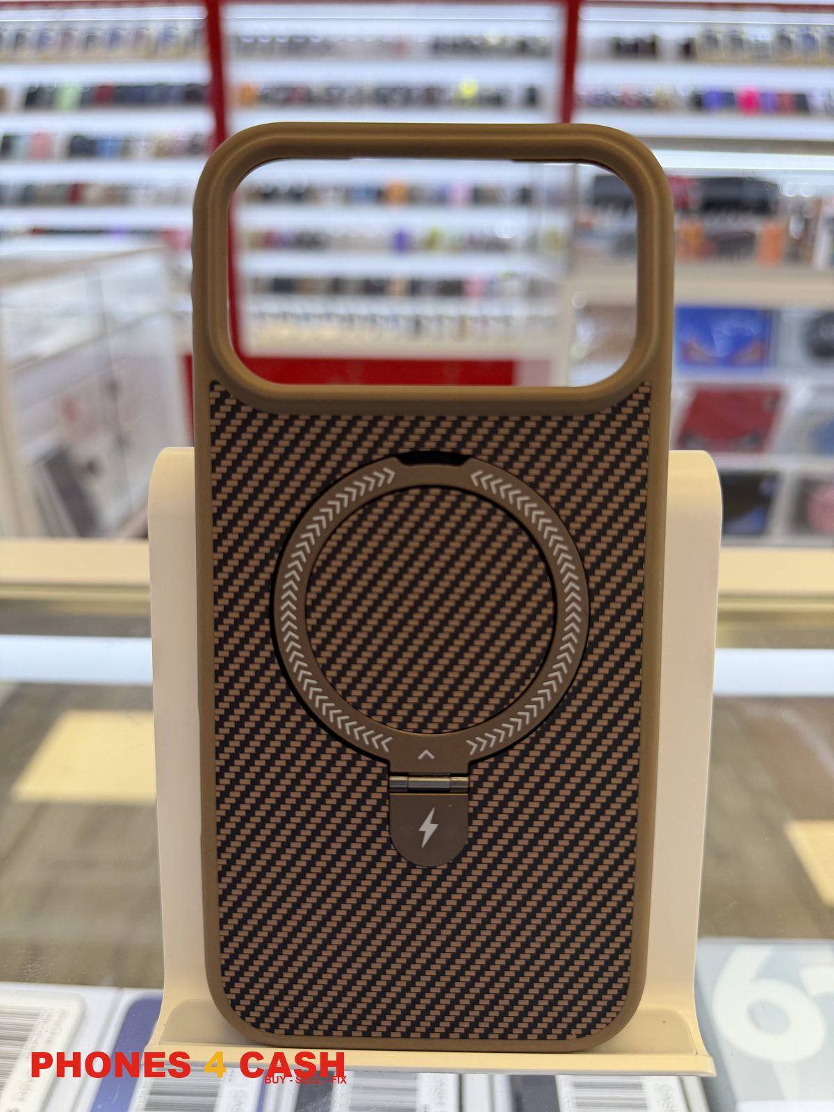 iPhone 17 & 18 Pro Max Case - Leather Kickstand (Brown)